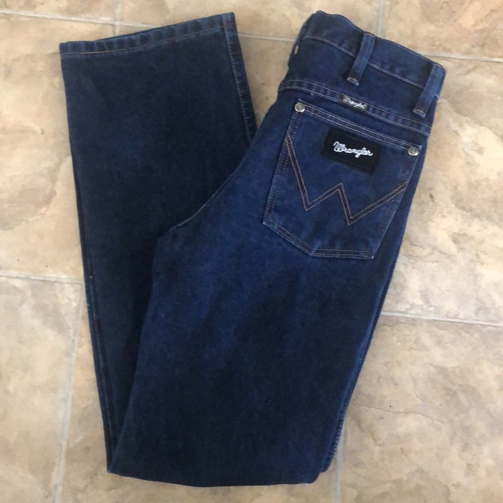 Wrangler’s 5/6 Women’s Dark Blue Wash. SuperNeat Pair of High Wasted Wrangler’s
